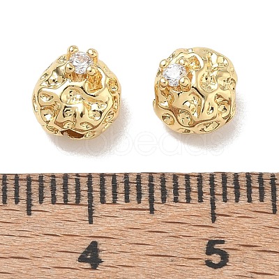 Brass Micro Pave Clear Cubic Zirconia Beads CU-CBA91C0-06G-1