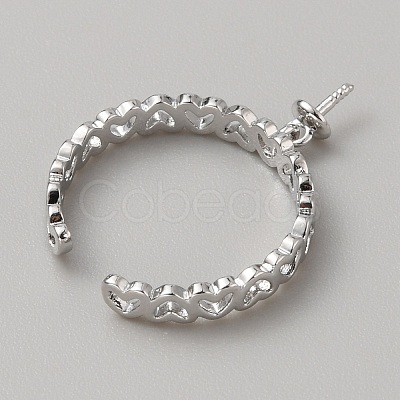 Brass Heart Wrap Open Cuff Ring Findings KK-WH0031-48P-1