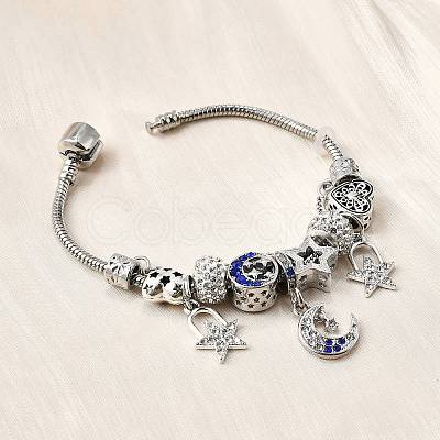 Alloy European Beads Charm Bracelets BJEW-F495-20P-1