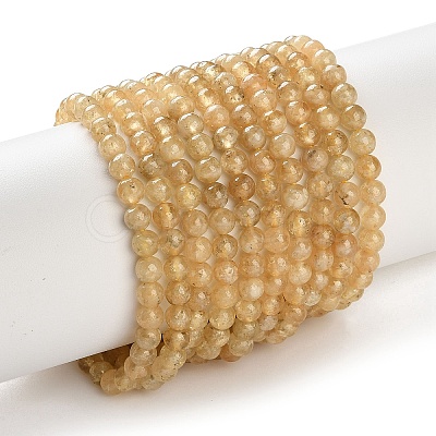 Natural Yellow Garnet Beads Strands G-Z129-C01-4mm-01-1
