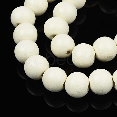 Spray Painted Natural Wood Beads Strands WOOD-S053-56G-1