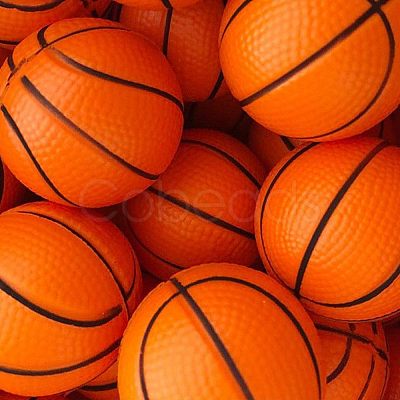 PU Leather Mini Imitation Basketball for Doll Decorations LS-AJEW-H145-63-1