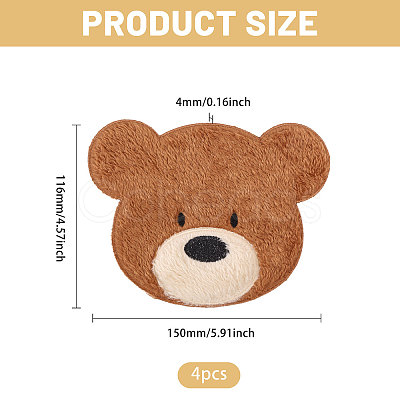 Computerized Embroidery Polyester with Fur Iron on/Sew on Patches DIY-WH0671-397B-1