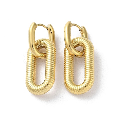 Ion Plating(IP) 304 Stainless Steel Hoop Earrings EJEW-M249-08G-1