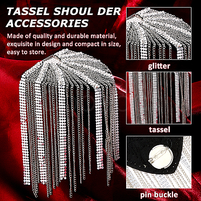 2Pcs Fashionable Tassel Epaulettes DIY-FH0008-89A-P-1