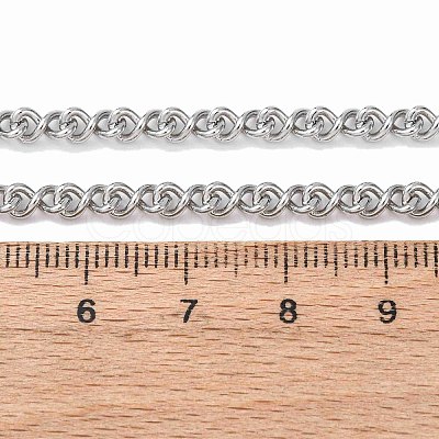 3.8MM 304 Stainless Steel Twisted Chain Necklaces NJEW-P346-02P-1