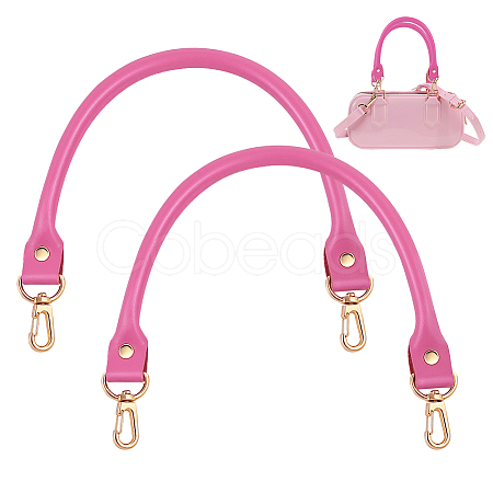Cowhide Bag Handles with Alloy Swivel Clasps FIND-WH0126-546A-1