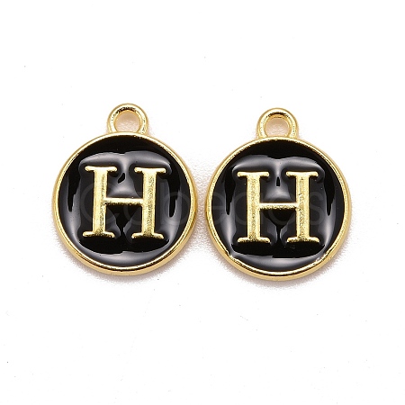 Golden Plated Alloy Charms LS-ENAM-S118-02H-1