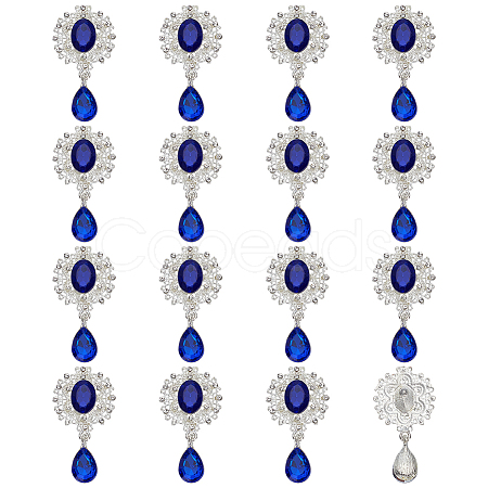 16Pcs Alloy Rhinestone Cabochons FIND-FG0004-26B-1