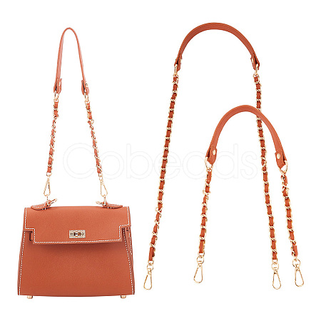 2Pcs 2 Style Imitation Leather Bag Handles DIY-DR0001-25B-1