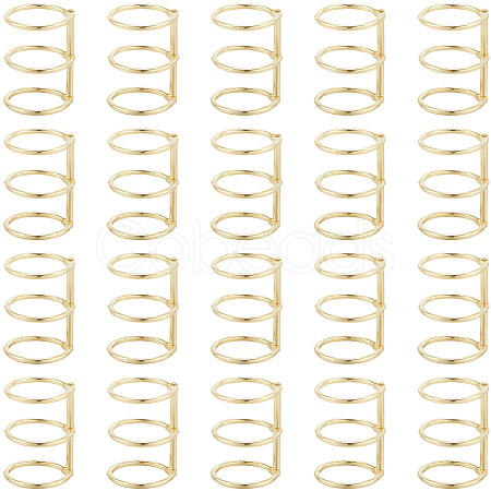 3-Ring Iron Loose Leaf Book Binder Hinged Rings AJEW-CP0009-48B-1