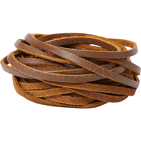 Flat Cowhide Leather Jewelry Cord LC-GF0001-10B-01-1