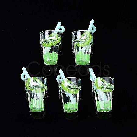 Imitation Fruit Tea Resin Pendants CRES-S359-31D-1