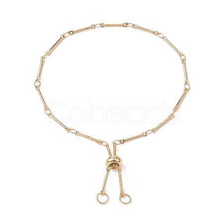 Brass Bar Link Chain Bracelet Making AJEW-JB01187-01-1