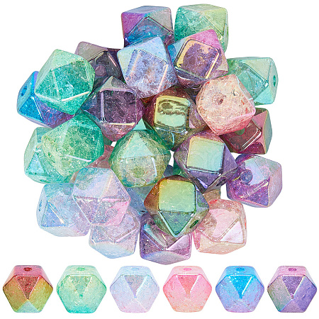 50Pcs Transparent Crackle Acrylic Beads OACR-SC0002-50-1