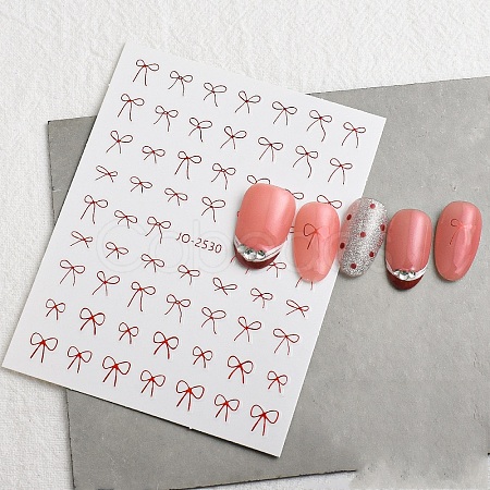 Bowknot Self Adhesive Nail Art Stickers PW-WG8AD37-06-1