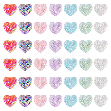 35Pcs UV Plating Iridescent Acrylic Beads OACR-TA0004-20-1