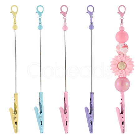 4Pcs 4 Colors Alloy Bracelet Tool Jewelry Helper Beadable Alligator Clip AJEW-SP0001-71A-1