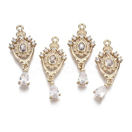 Brass Micro Pave Cubic Zirconia Links X-KK-R111-041-B01-1