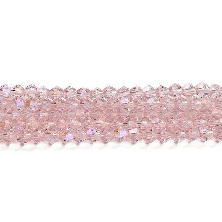 Transparent Electroplate Glass Beads Strands GLAA-F029-3mm-D26-1