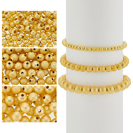 220Pcs 3 Styles Brass Textured Beads KK-ME0002-68G-1