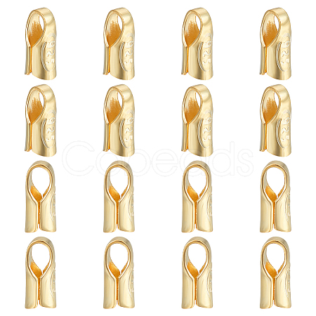 16Pcs S925 Sterling Silver Cord End STER-BC0003-05G-1
