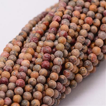 Natural Leopard Skin Jasper Beads Strands G-N0187-02-2mm-1