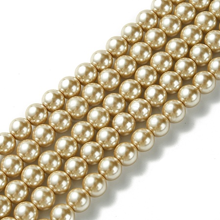 Eco-Friendly  Dyed Glass Pearl Round Bead Strands X-HY-A002-8mm-RB021-1