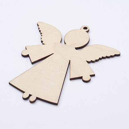 Undyed Wood Blank Tag Big Pendants LS-WOOD-P010-02A-1