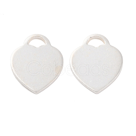 925 Sterling Silver Blank Heart Charms X-STER-F057-03S-02-1