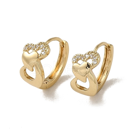 Brass Micro Pave Cubic Zirconia Hoop Earring EJEW-L271-05KCG-02-1