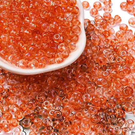 3/0 Baking Paint Transparent Colours Glass Round Beads SEED-L011-13A-13-1