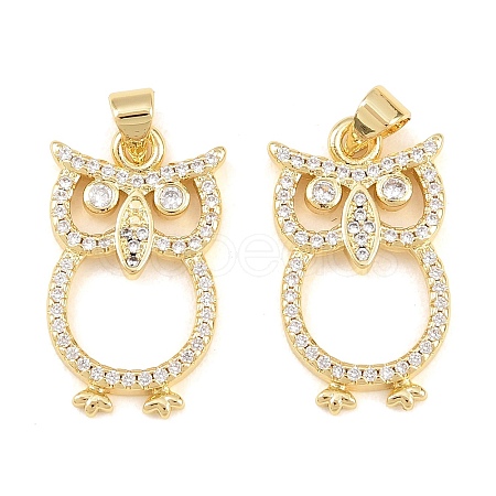 Brass Micro Pave Cubic Zirconia Pendants KK-C162-079G-02-1