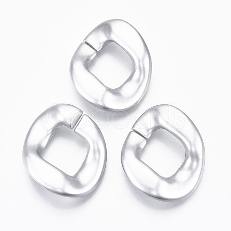 Spray Painted CCB Plastic Linking Rings CCB-R104-01C-03-1