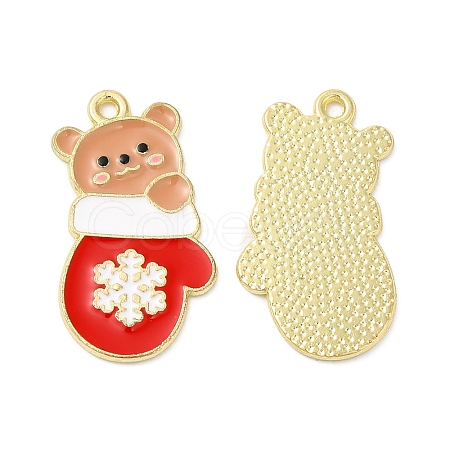 Christmas Alloy Enamel Pendants X-ENAM-D050-13F-01G-1