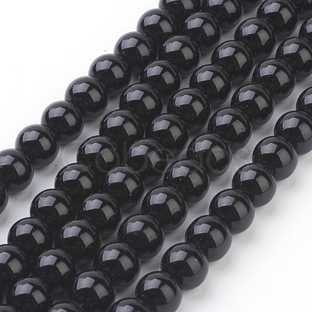 Synthetic Black Stone Beads Strands GSR4mmC044-1