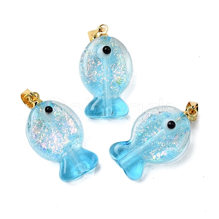 Handmade Dichroic Foil Lampwork Pendants DICH-G001-01G-07-1