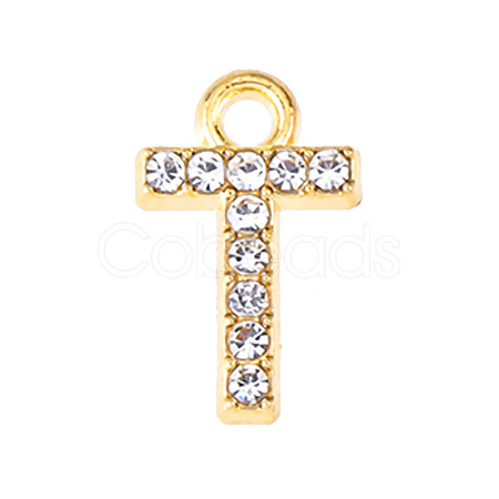 Golden Tone Alloy Rhinestone Pendants PW-WGCC773-20-1