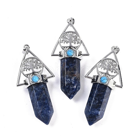 Natural Sodalite Faceted Pointed Bullet Big Pendants G-H076-02P-013-1