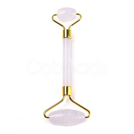 Cherry Quartz Glass Brass Face Massager MRMJ-G009-09G-1