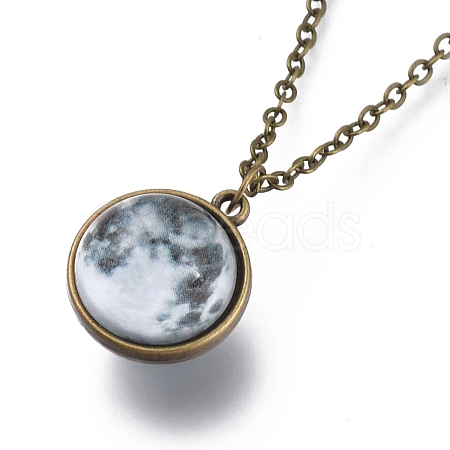 Glass Pendant Necklace NJEW-D281-B-13AB-1