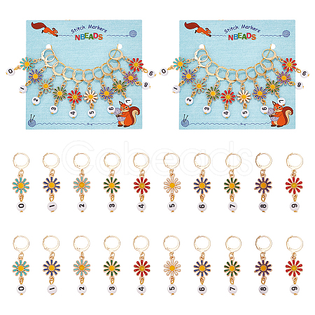 Alloy Enamel Pendant Locking Stitch Markers HJEW-AB00143-1