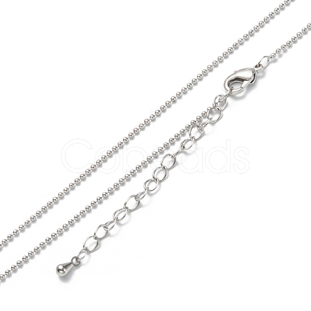 Brass Ball Chain Necklaces NJEW-K123-02P-1