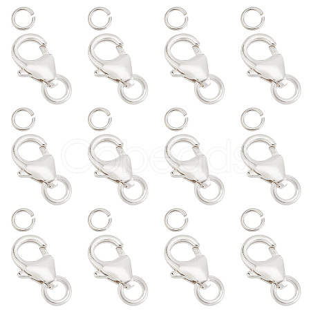 GOMAKERER 12Pcs 3 Styles 925 Sterling Silver Lobster Claw Clasps STER-GO0001-03-1