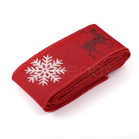 Christmas Burlap Ribbon SRIB-WH0006-15C-1