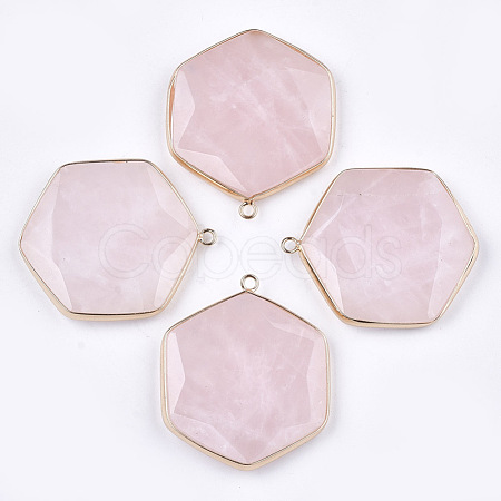 Natural Rose Quartz Pendants G-T112-19F-1