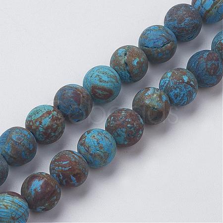 Natural Chrysocolla Round Bead Strands G-G969-12mm-1