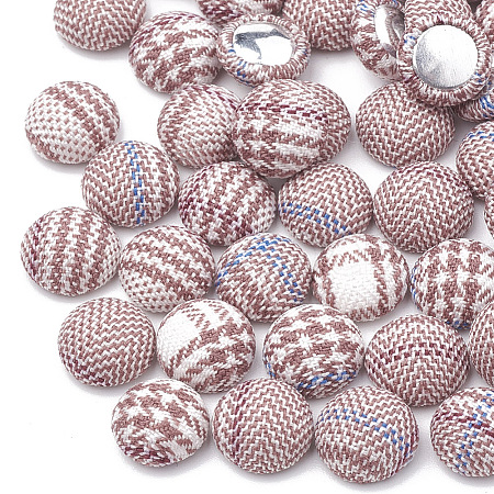 Handmade Cloth Fabric Covered Cabochons WOVE-Q071-06A-06-1