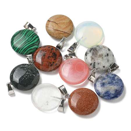 Natural & Synthetic Mixed Gemstone Pendants G-B127-14P-1