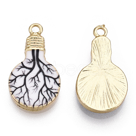 Printed Alloy Enamel Pendants ENAM-N056-178-10-1